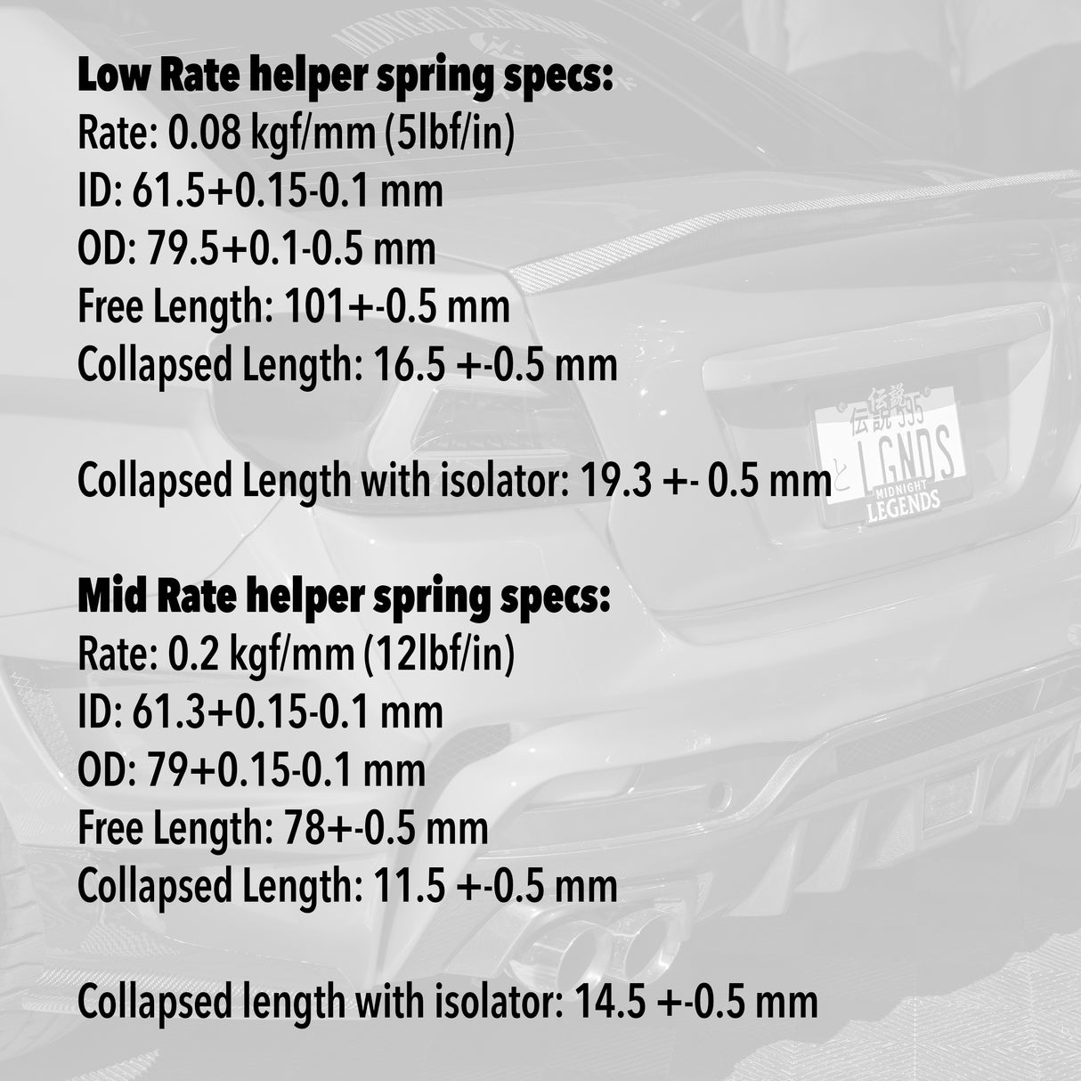 Fortune Auto Helper Springs Low/Mid Rate (Sold in Pairs)